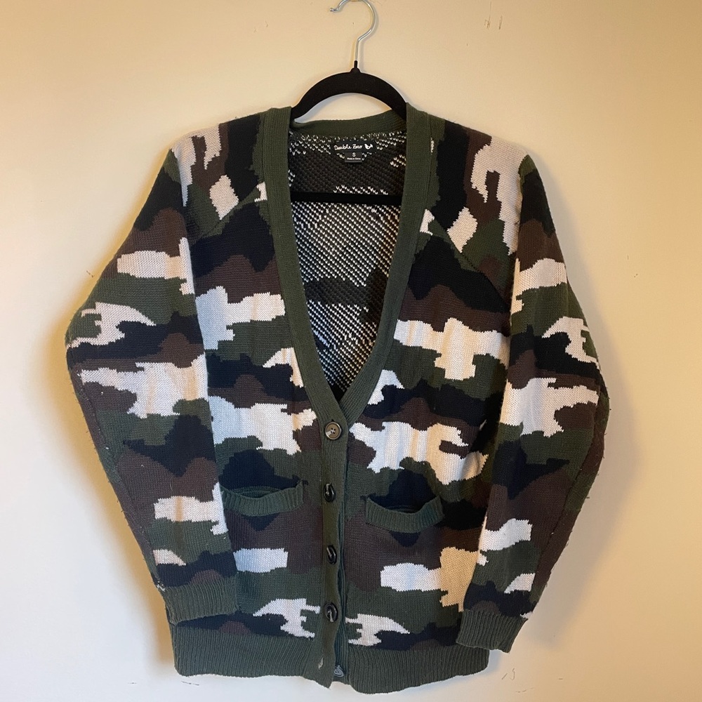 Camp Double Zero brand chunky cardigan sweater